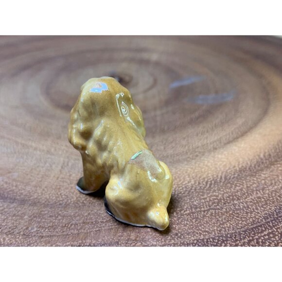 Vintage Miniature Porcelain Spaniel Dog Figurine Brown & Black Hand-Painted Coll - Picture 3 of 8